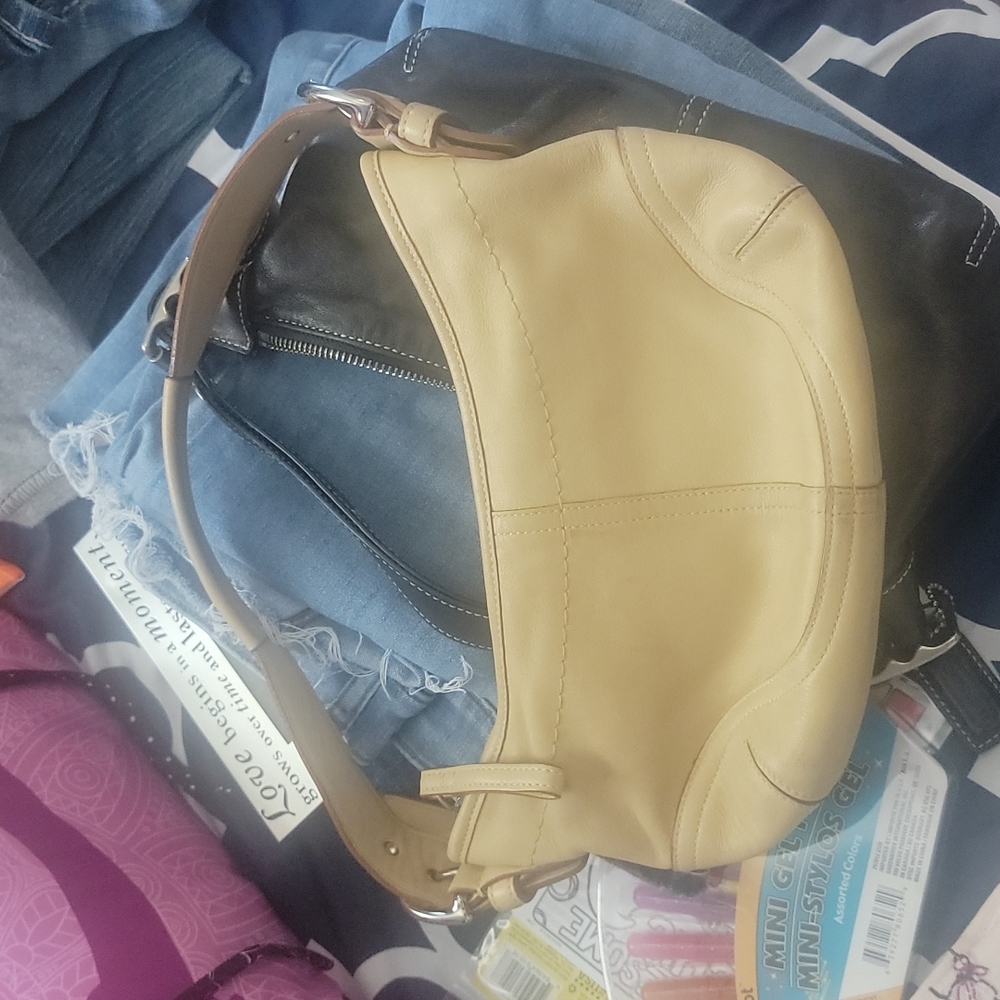 Small tan Coach hobo purse